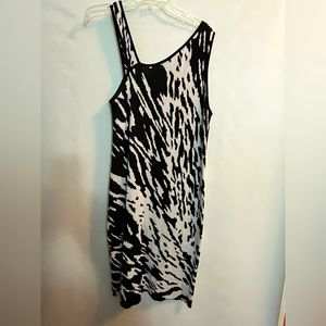 Black and white knit dress.